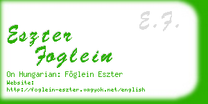 eszter foglein business card